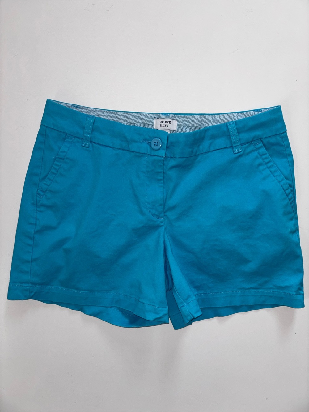 crown & ivy Teal Chino Shorts